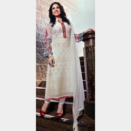 Asbah’s Shalwar Kamiz and Dupatta Georgette with all over Body  Embroidered